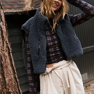 FP Movement by Free People Dark Gray Sherpa Vest
